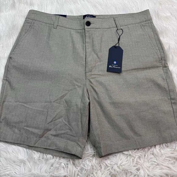 Ben Sherman Regular Fit Shorts Brown Herringbone Vetiver Size 36 NWT - Picture 10 of 16